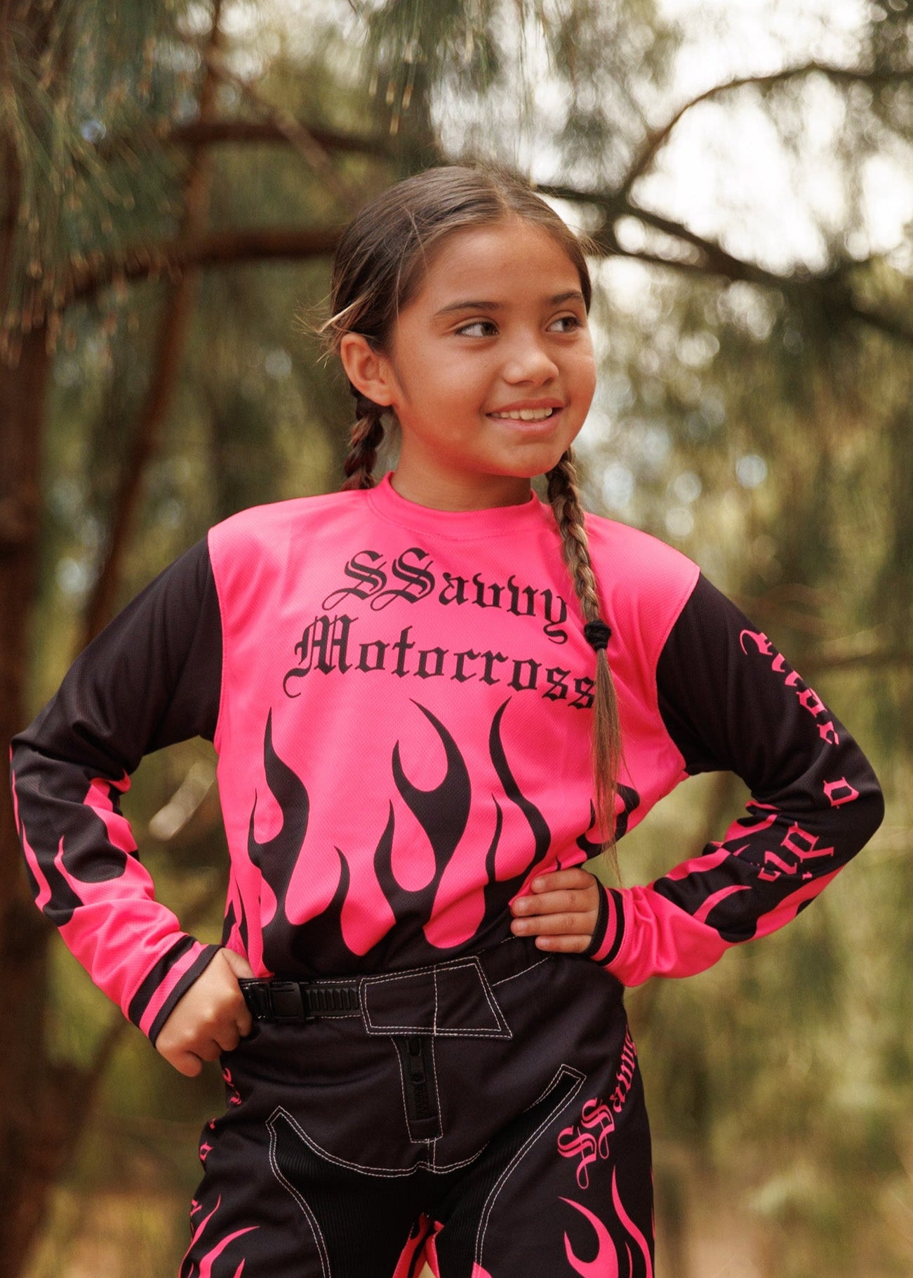 Girl's Hot Pink & Black Jersey
