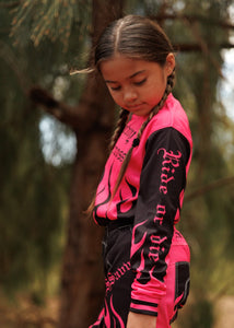 Girl's Hot Pink & Black Jersey
