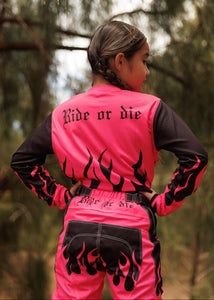 Girl's Hot Pink & Black Jersey
