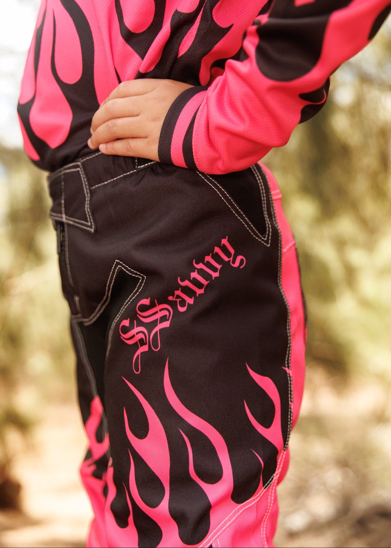 Girl's Hot Pink & Black Pants