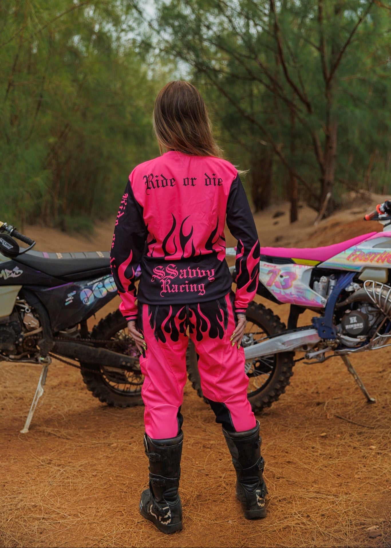 Women's Hot Pink & Black Jersey