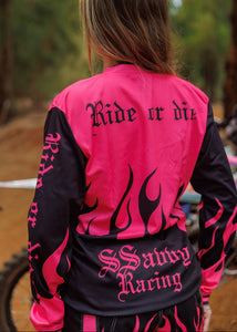 Women's Hot Pink & Black Jersey