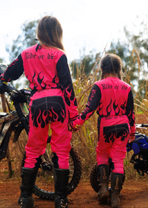 Girl's Hot Pink & Black Pants