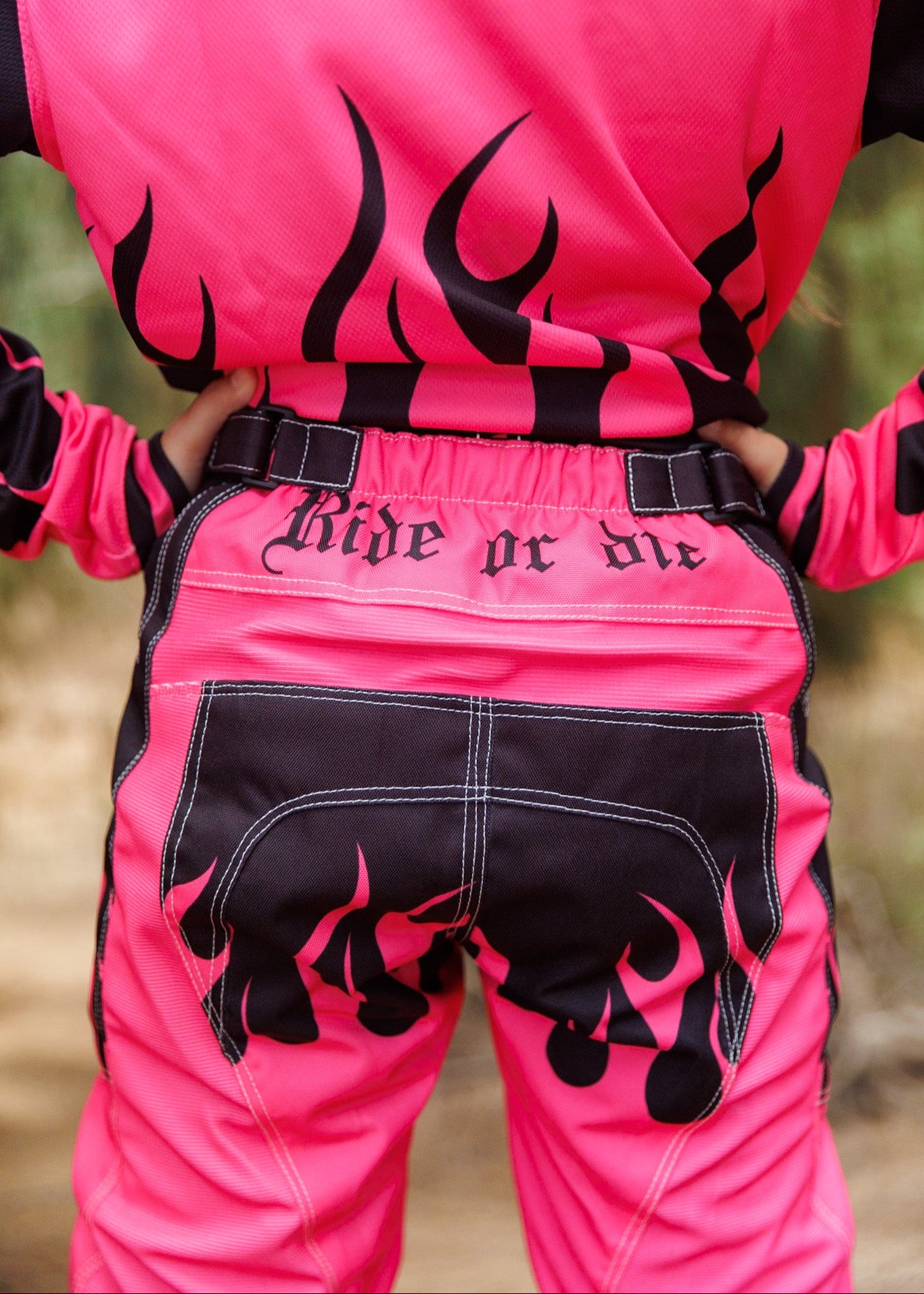 Girl's Hot Pink & Black Pants