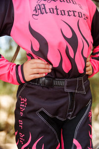 Girl's Hot Pink & Black Pants
