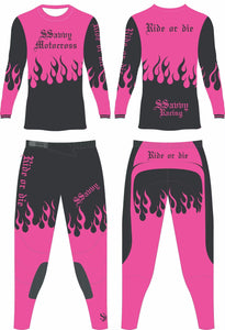 Girl's Hot Pink & Black Jersey