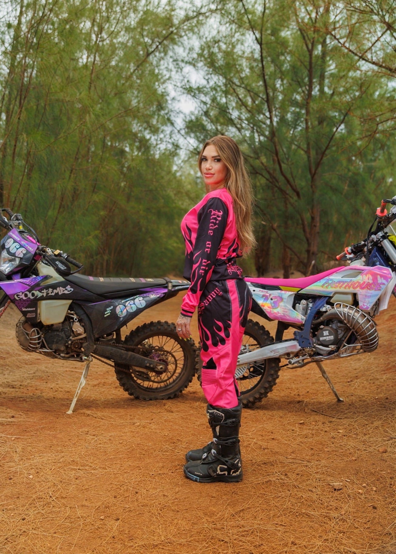Women's Hot Pink & Black Jersey