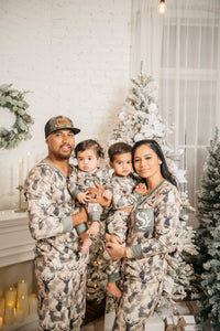 Adult Pajama Set in Camo Axis Deer