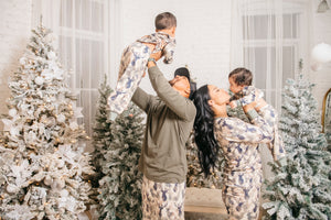 Adult Pajama Set in Camo Axis Deer