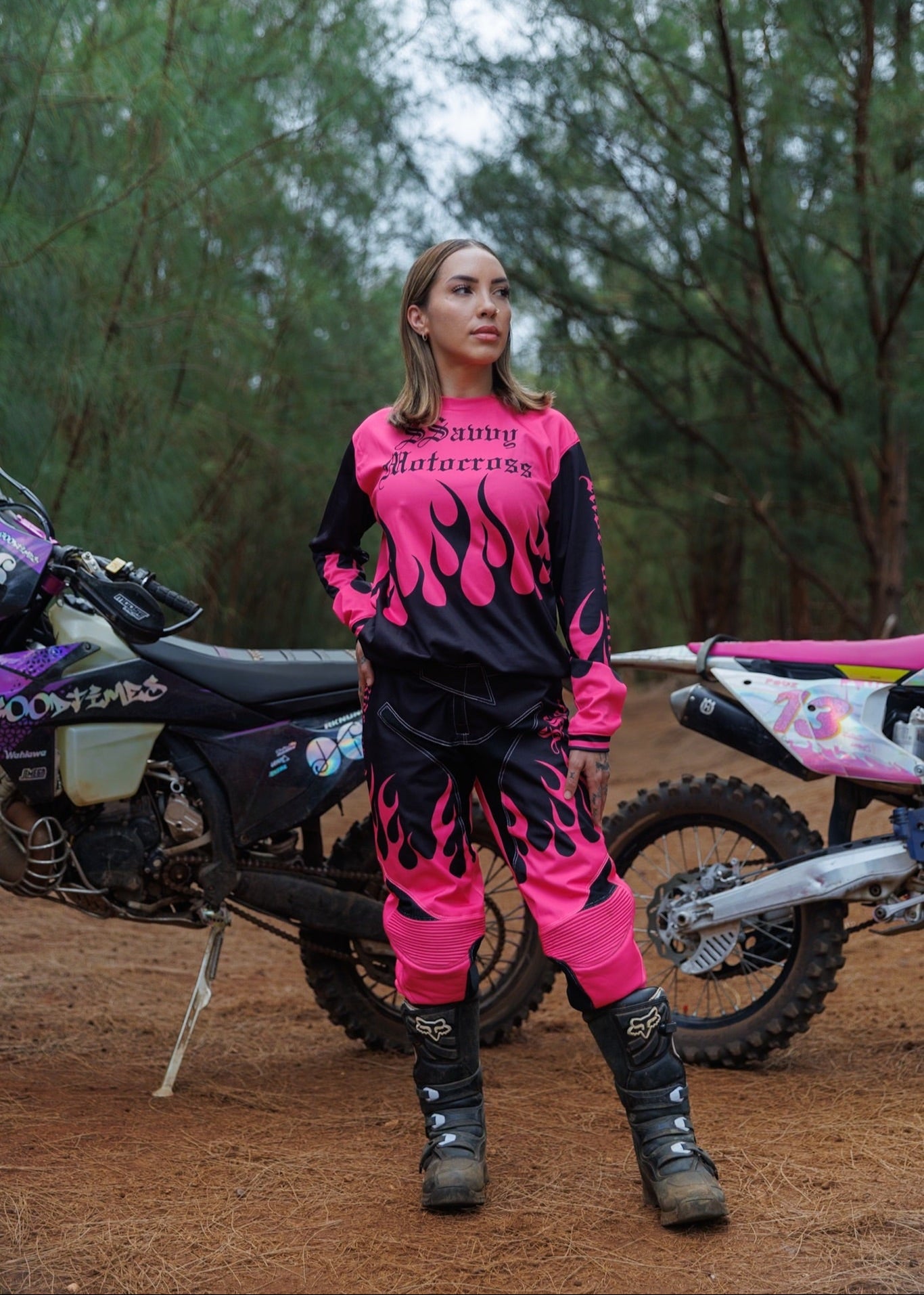 Women's Hot Pink & Black Jersey