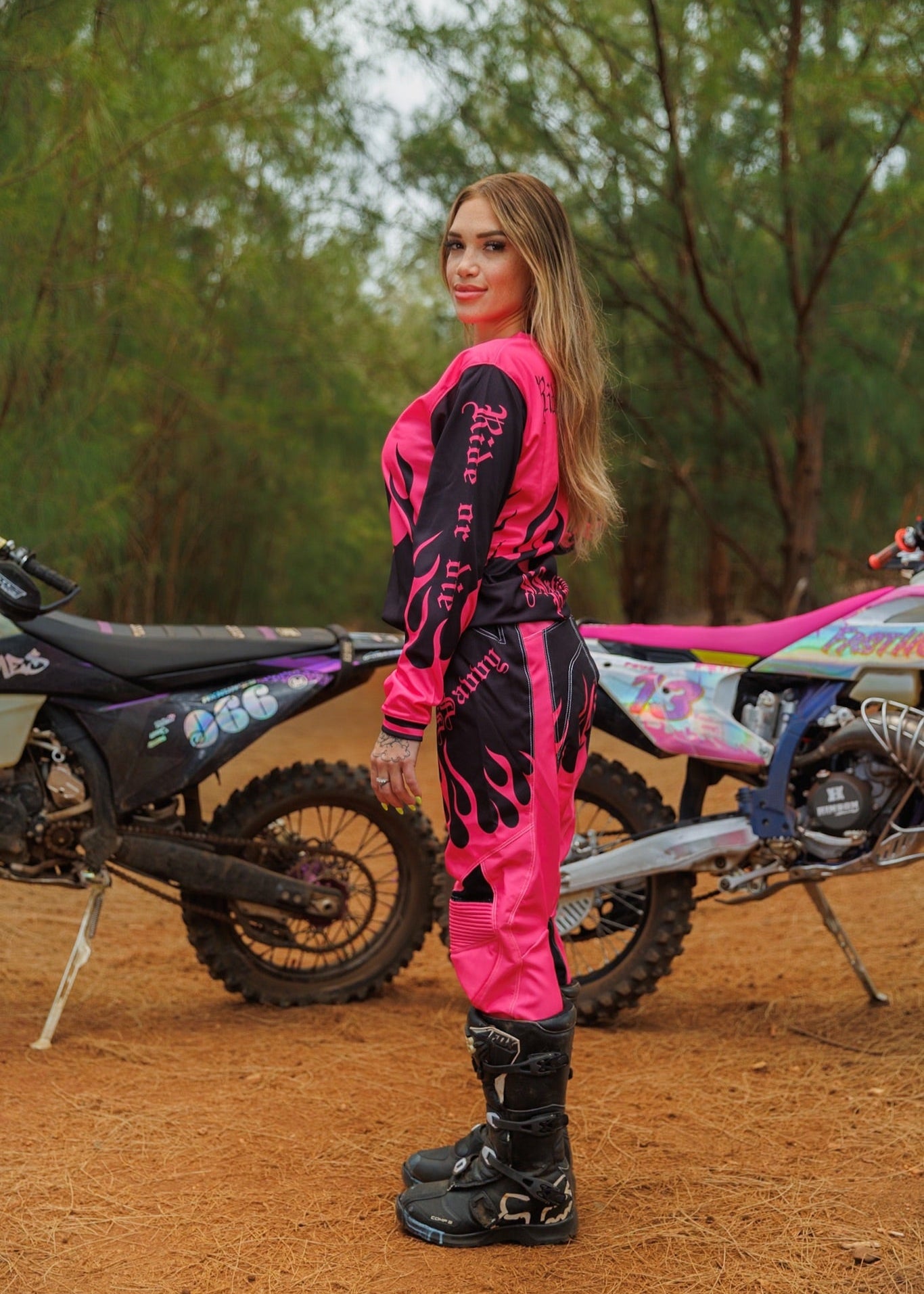 Women's Hot Pink & Black Pants